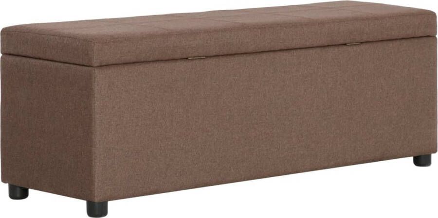 The Living Store Opbergbank Bruin 116 x 38 x 43 cm Polyester bekleding - Foto 2