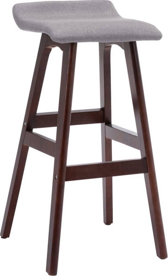 The Living Store Barstoel Elegant Interieur 41 x 42 x 79 cm Kleur- Lichtgrijs en Donkerbruin Materiaal- 100% polyester en beukenhout Barstoel Barkruk Design Meubels Lounge Stoel Trendy Stoel - Foto 2