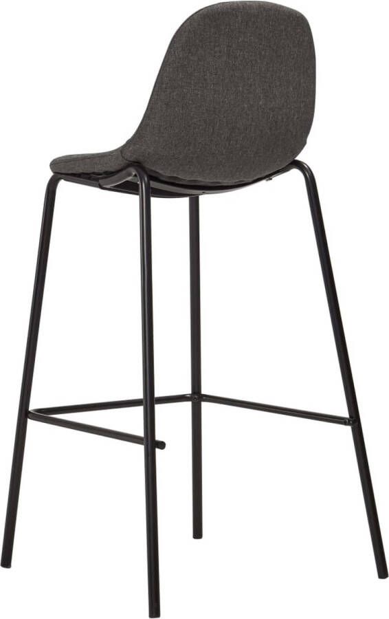 The Living Store Barstoelenset Donkergrijs 51 x 49 x 99 cm Duurzame stoffen bekleding Gepoedercoat metalen frame - Foto 2