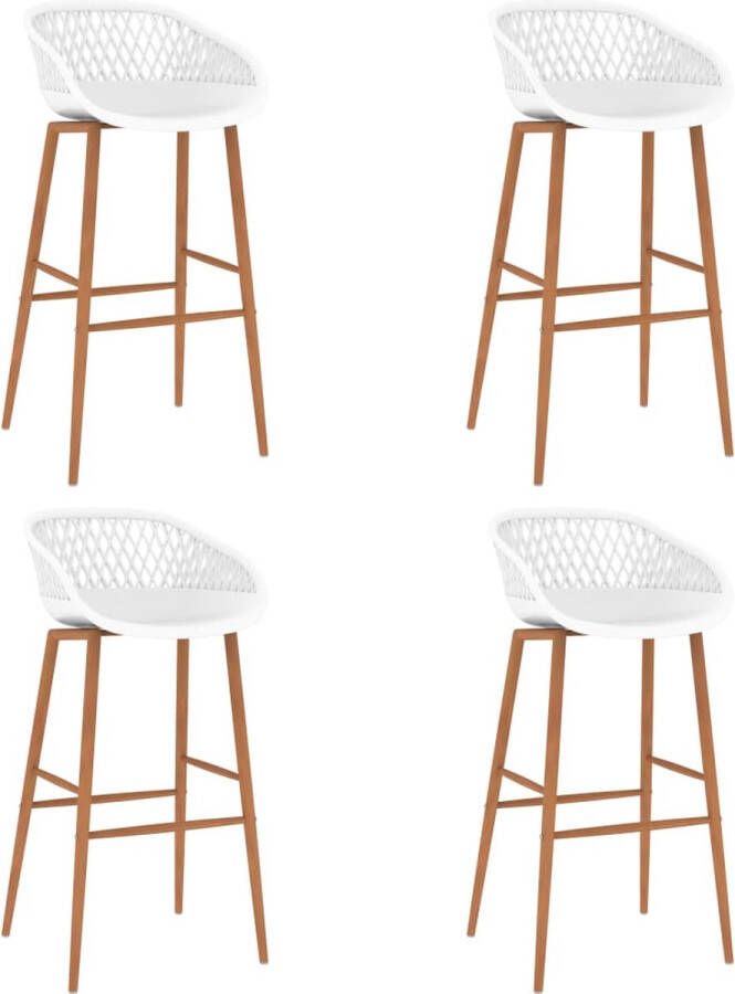 The Living Store Barstoelen VNLXL4-WHT Wit 48x47.5x95.5cm Ergonomisch ontworpen Sterke poten Montage vereist Draagvermogen- 110kg Barstooi Barkrukken Eetkamerstoelen Design Meubilair Witte Meubels - Foto 2