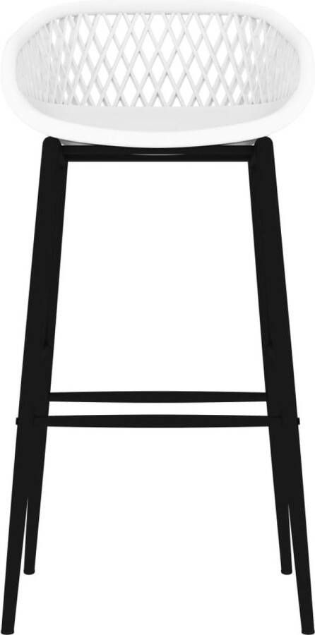 The Living Store Barstoelenset PP en Metalen Barstoelen 48 x 47.5 x 95.5 cm Wit - Foto 3