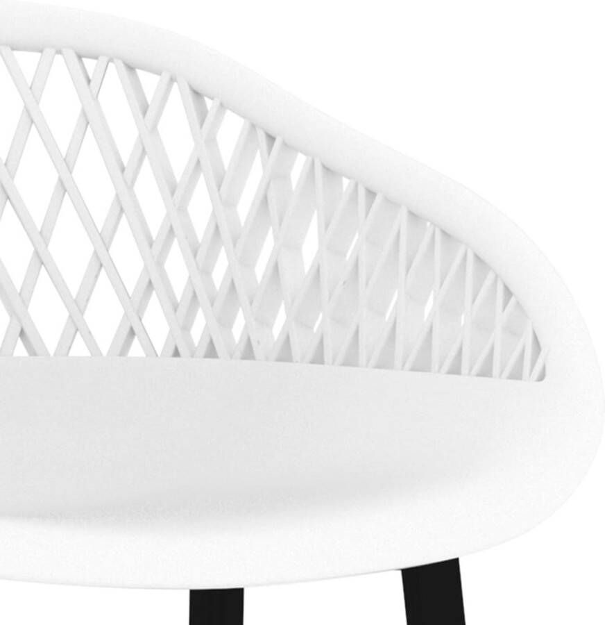 The Living Store Barstoelenset PP en Metalen Barstoelen 48 x 47.5 x 95.5 cm Wit Barstoelen Barkrukken Eetkamerstoelen Kunststoffen Stoelen Witte Stoelen - Foto 2