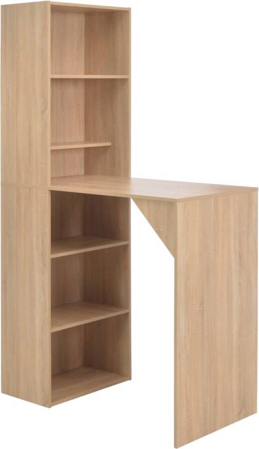 The Living Store Bartafel L-vorm Eiken 115 x 59 x 200 cm Grote opbergkast - Foto 2