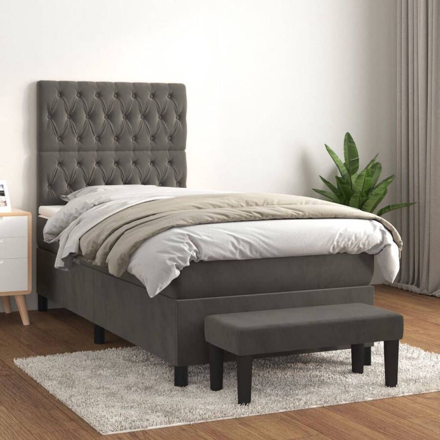 The Living Store Bed Bank donkergrijs 203x90x118 128 cm