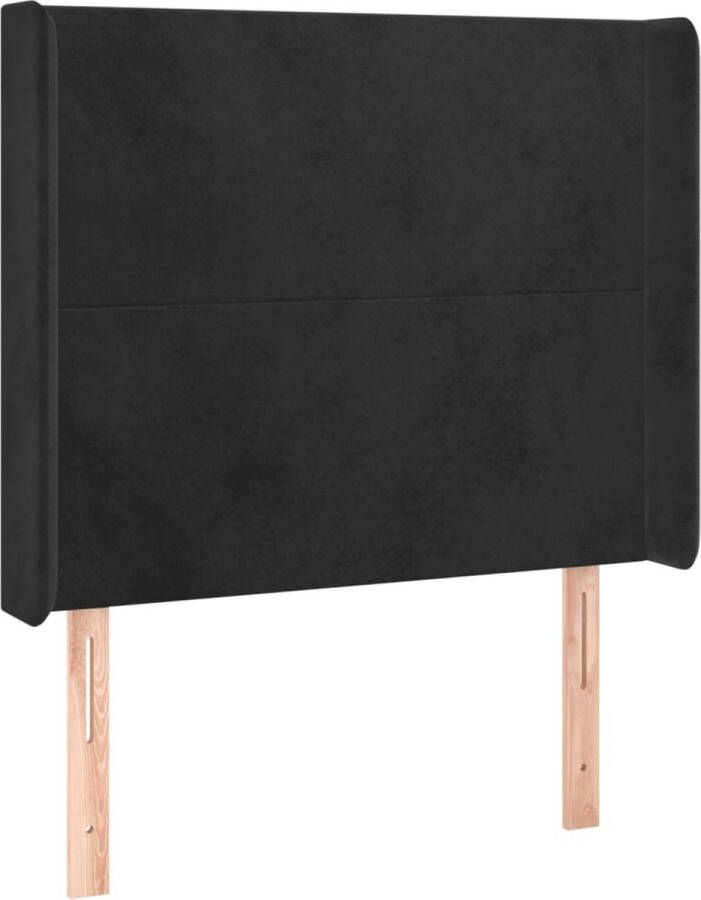 The Living Store Bed Fluwelen Boxspring 90x200 LED Pocketvering Wit Zwart Boxspring Led Bed Velvet Bed Tweepersoonsbed King Size Bed