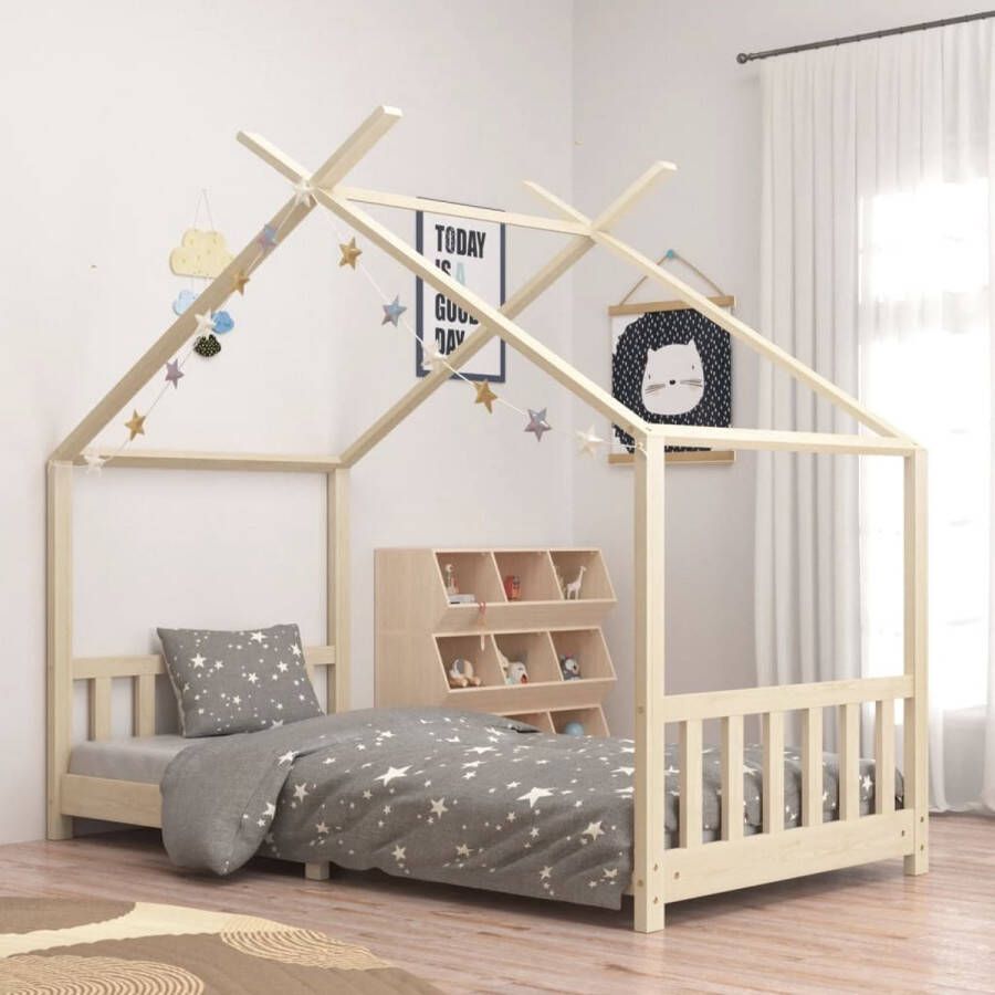 The Living Store Bed Frame Boomhut-stijl 206 x 98 x 155 cm Geschikt voor 90 x 200 cm matras Massief grenenhouten frame