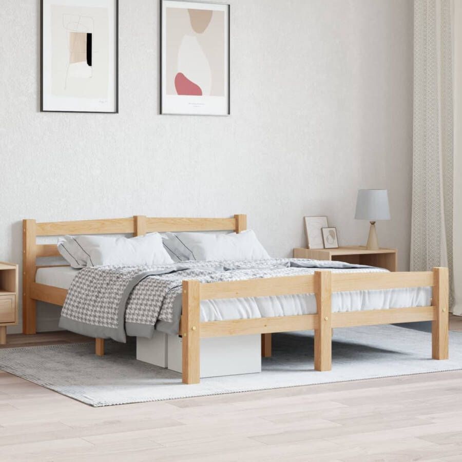 The Living Store Bedframe massief grenenhout 140x200 cm Bedframe Bed Frame Bed Frames Bed Bedden 2-persoonsbed 2-persoonsbedden Tweepersoons Bed