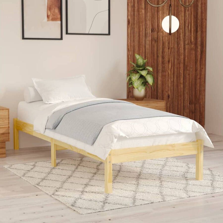 The Living Store Bed Grenenhout 100x200 cm Stevig en duurzaam Moderne slaapkamer Matras niet inbegrepen Modern Bed Frame Houten Bed Grenenhout Bed Tweepersoons Bed Slaapcomfort