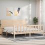The Living Store Bedframe met hoofdbord massief hout 200x200 cm Bedframe Bedframes Bed Tweepersoonsbed Slaapkamermeubel Houten Bedframe Houten Bed Bedbodem Massief Houten Bedframe Ledikant Bedframe Met Hoofdeinde - Thumbnail 4
