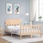 The Living Store Bedframe met hoofdbord massief hout 120x200 cm Bedframe Bedframes Bed Tweepersoonsbed Slaapkamermeubel Houten Bedframe Houten Bed Bedbodem Massief Houten Bedframe Ledikant Bedframe Met Hoofdeinde - Thumbnail 2