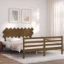 The Living Store Bedframe met hoofdbord hout honingbruin 160x200 cm Bedframe Bedframes Bed Tweepersoonsbed Slaapkamermeubel Houten Bedframe Houten Bed Bedbodem Massief Houten Bedframe Ledikant Bedframe Met Hoofdeinde - Thumbnail 4