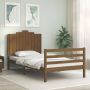 The Living Store Bedframe met hoofdbord massief hout honingbruin 100x200 cm Bedframe Bedframes Bed Eenpersoonsbed Slaapkamermeubel Houten Bedframe Houten Bed Bedbodem Massief Houten Bedframe Ledikant Bedframe Met Hoofdeinde - Thumbnail 2