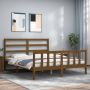 The Living Store Bedframe met hoofdbord hout honingbruin 160x200 cm Bedframe Bedframes Bed Tweepersoonsbed Slaapkamermeubel Houten Bedframe Houten Bed Bedbodem Massief Houten Bedframe Ledikant Bedframe Met Hoofdeinde - Thumbnail 1