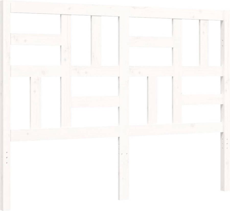 The Living Store Bedframe met hoofdbord massief hout wit 120x200 cm Bedframe Bedframes Bed Tweepersoonsbed Slaapkamermeubel Houten Bedframe Houten Bed Bedbodem Massief Houten Bedframe Ledikant Bedframe Met Hoofdeinde - Foto 3