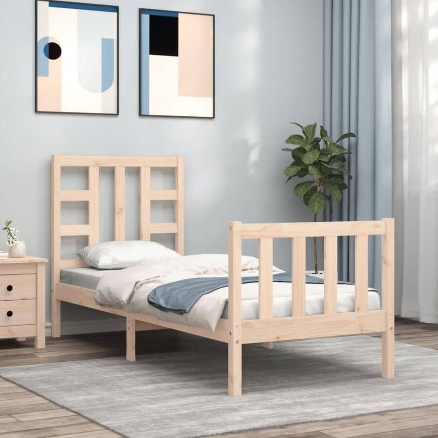 The Living Store Bed Grenenhouten 195.5 x 80.5 x 100 cm Multiplex Lattenbodem Massief Grenenhouten Bed Grenenhout Bed Frame Houten Bed Enkelpersoon Bed Tweepersoons Bed