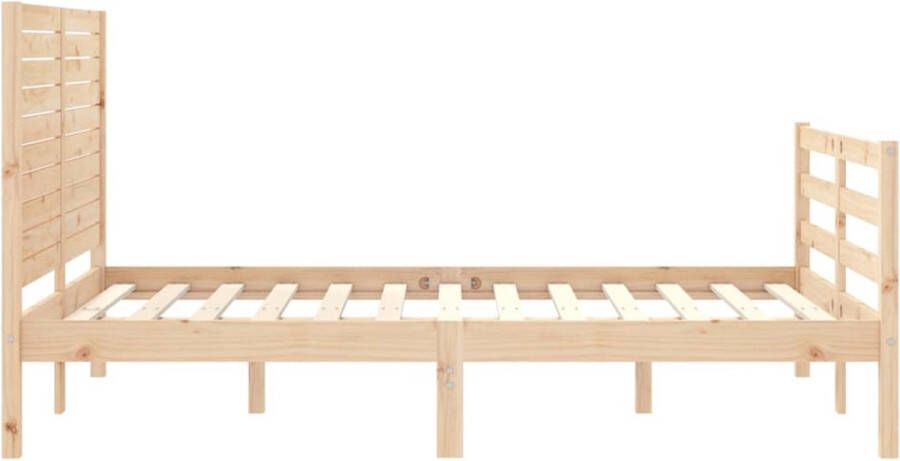 The Living Store Bed Grenenhouten Massief 205.5 x 145.5 x 100 cm Hoofd- en Voeteneinde Matras 140 x 200 cm Montage vereist - Foto 2
