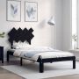 The Living Store Bedframe met hoofdbord massief hout zwart 90x200 cm Bedframe Bedframes Bed Eenpersoonsbed Slaapkamermeubel Houten Bedframe Houten Bed Bedbodem Massief Houten Bedframe Ledikant Bedframe Met Hoofdeinde - Thumbnail 1