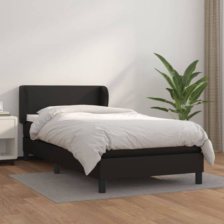 The Living Store Bed Kunstleer 203 x 103 x 78 88 cm Hoofdbord Pocketvering Middelharde steun Huidvriendelijk topmatras Incl montagehandleiding Boxspring Bed Frame Lederlook Tweepersoonsbed King Size Bed