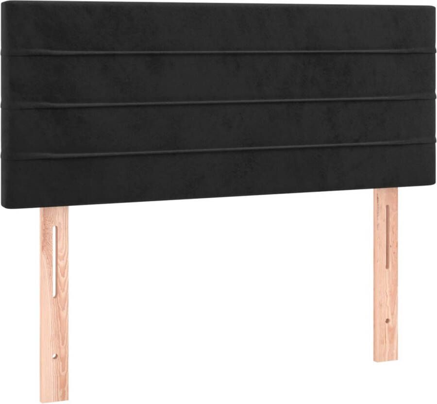 The Living Store Boxspring met matras en LED fluweel zwart 90x190 cm Boxspring Led Bed Velvet Bed King Size Bed Tweepersoonsbed