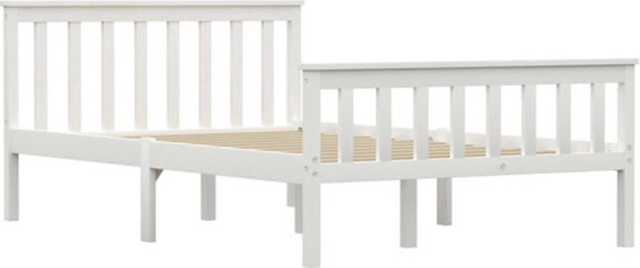 VidaXL The Living Store Bed massief grenenhouten frame wit 208 x 128 x 82 cm geschikt voor 120 x 200 cm matras - Foto 2