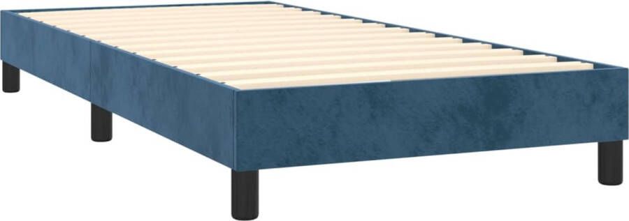 The Living Store Bed met matras en LED Donkerblauw fluweel 193x90x78 88cm Verstelbaar hoofdbord Kleurrijke LED-verlichting Pocketvering matras Huidvriendelijk topmatras