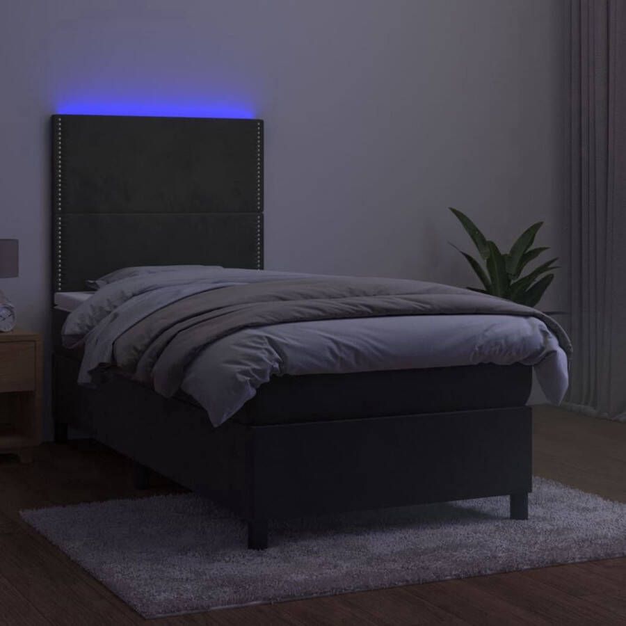 The Living Store Bed N A Boxspring Afmeting- 203 x 80 x 118 128 cm Ken- Kleurrijke LED-verlichting