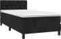 The Living Store Bed naam van de Boxspring 203 x 80 x 78 88 cm Zacht fluweel - Thumbnail 1