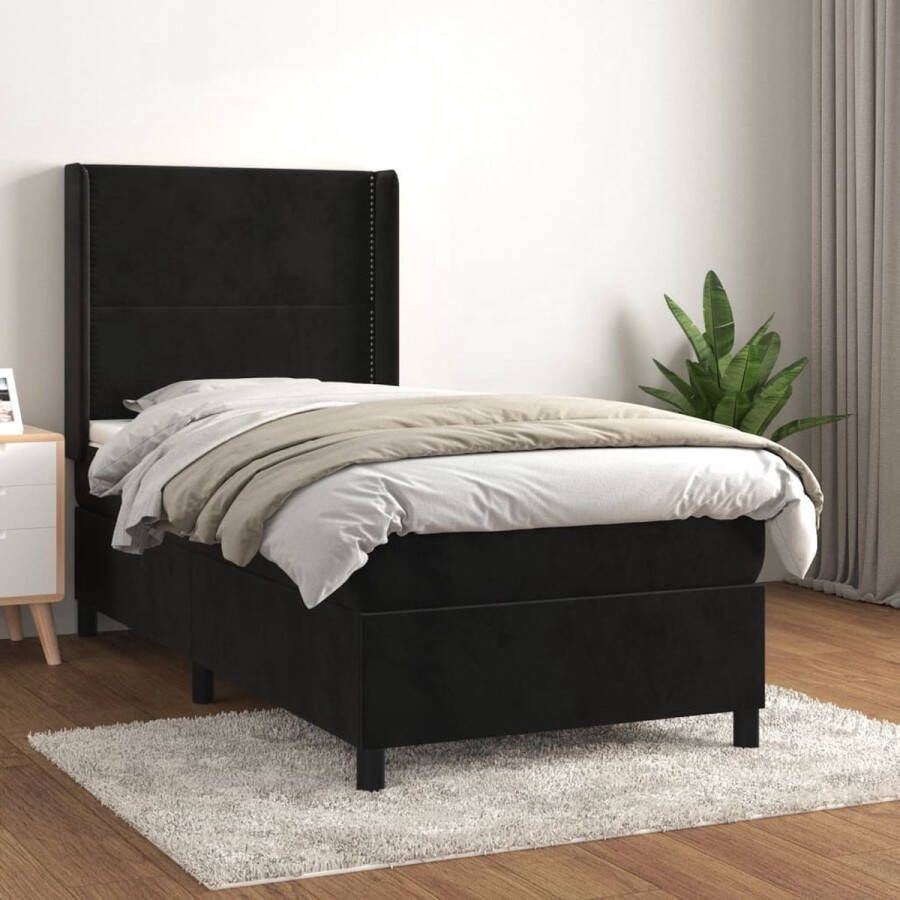 The Living Store Bed Zacht Fluweel Pocketvering Middelharde Ondersteuning Huidvriendelijk Boxspringbed Velvet Bed Tweepersoonsbed King Size Bed Slaapcomfort