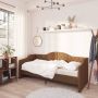 The Living Store Bedbank Bruin Multifunctioneel Slaapbank met USB 7-zone Pocketveringmatras Wasbare hoes 213.5 x 97 x 72 cm Matras 90 x 200 x 20 cm H3 Hardheid Montage vereist - Thumbnail 1