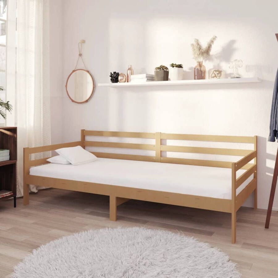 The Living Store Bedbank massief grenenhout honingbruin 90x200 cm Bedbank Bedbanken Bed Bank Bed Banken Slaapbank Slaapbanken Slaap Bank Slaap Banken Houten Bedbank Houten Bedbanken Houten Slaapbank