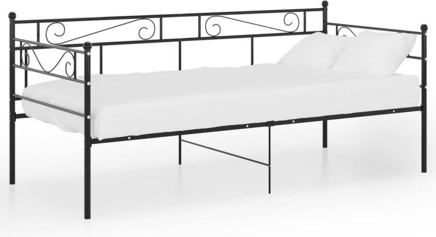 The Living Store Bedbank Verstelbaar Zwart 206.5 x 95 x 89.5 cm Metalen Constructie