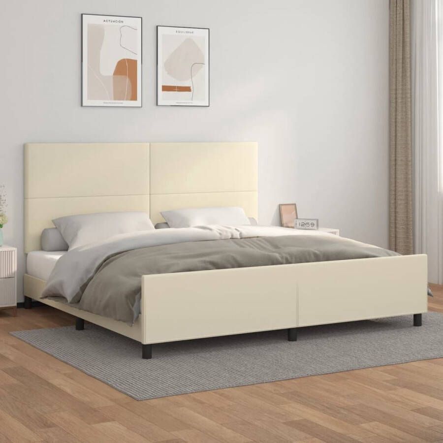 The Living Store Bedframe 203 x 206 x 118 128 cm Kunstleer