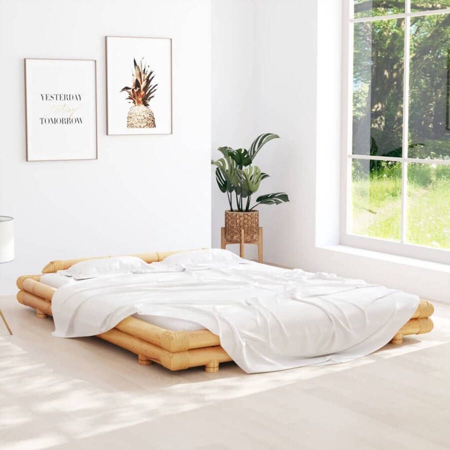 The Living Store Bedframe bamboe 160x200 cm Bed