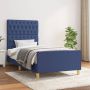 The Living Store Bedframe met hoofdeinde stof blauw 90x190 cm Bedframe Met Hoofdeinde Bedframes Met Hoofdeindes Bed Slaapmeubel Ledikant Bedbodem Tweepersoonsbed Bedden Slaapmeubels Slaapmeubelen Slaapmeubilair - Thumbnail 2