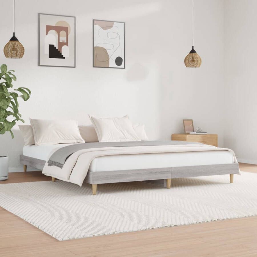 The Living Store Bedframe Geniet van een goede nachtrust Bedframe Afmeting- 203 x 143 x 20 cm Ken- Duurzaam hout