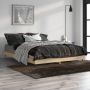 The Living Store Bedframe Sonoma Eiken 193 x 143 x 20 cm Duurzaam hout Metalen poten Multiplex lattenbodem - Thumbnail 1