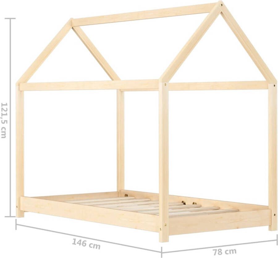 The Living Store Bedframe Boomhut Massief grenenhout 70 x 140 cm Stevig en duurzaam