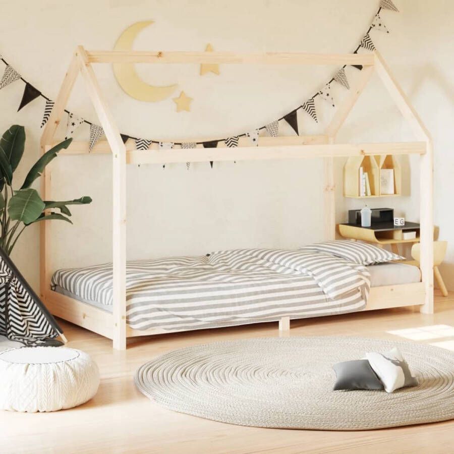 The Living Store Bedframe Boomhut-stijl Massief grenenhout 146x78x132 cm Geschikt voor 70x140 cm matras Kinderbed Houten Bed Boomhut Bed Kids Bed Tweepersoons Bed
