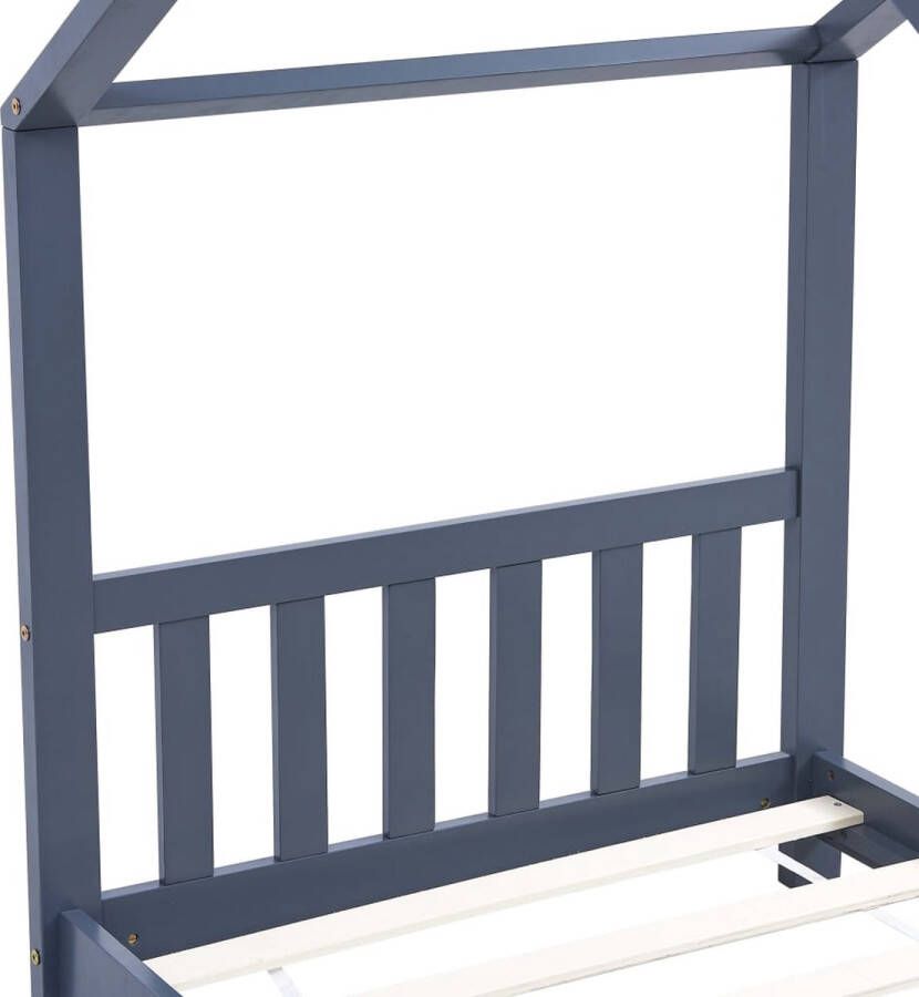 The Living Store Bedframe Boomhut-stijl 166 x 88 x 147.5 cm Grijs Geschikt voor 80 x 160 cm matras Massief grenenhout Kinderbed Boomhut Bed Houten Bed Kids Bed Tweepersoons Bed - Foto 3