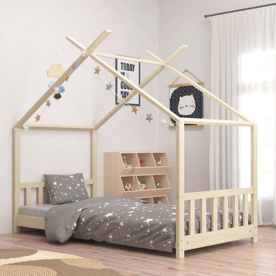 The Living Store Bedframe Boomhut-stijl 166 x 88 x 147.5 cm Massief grenenhout