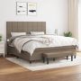 The Living Store Bedframe Boxspring 203 x 180 x 118 128 cm Taupe Pocketvering Matras Middelharde Ondersteuning Huidvriendelijk Topmatras Inclusief Bank Montagehandleiding - Thumbnail 1