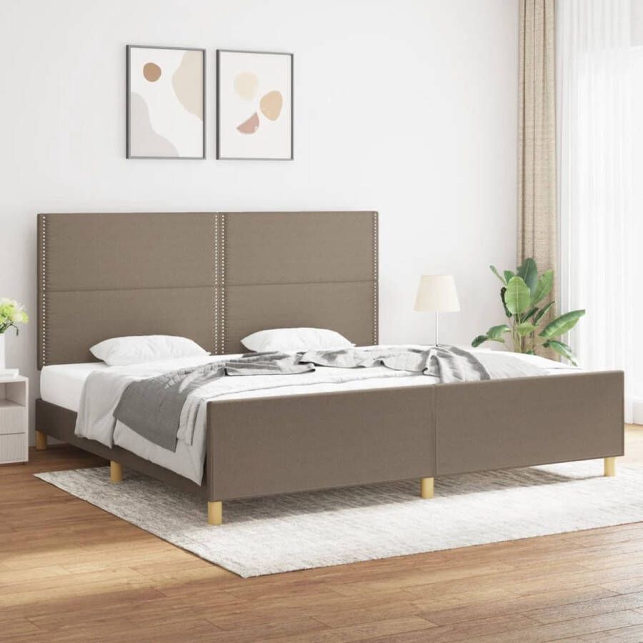 The Living Store Bedframe Comfort Dreams Hoofdeind 203 x 206 x 118 128 cm Taupe