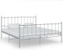 The Living Store Bedframe metaal grijs 200x200 cm Bedframe Bedframes Tweepersoonsbed Tweepersoonsbedden Bed Bedden Bedombouw Bedombouwen Frame Frames Slaapmeubel - Thumbnail 2