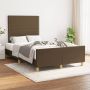 The Living Store Bedframe met hoofdeinde stof donkerbruin 120x200 cm Bedframe Met Hoofdeinde Bedframes Met Hoofdeindes Bed Slaapmeubel Ledikant Bedbodem Tweepersoonsbed Bedden Slaapmeubels Slaapmeubelen Slaapmeubilair - Thumbnail 1