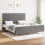 The Living Store Bedframe met hoofdeinde stof donkergrijs 160x200 cm Bedframe Met Hoofdeinde Bedframes Met Hoofdeindes Bed Slaapmeubel Ledikant Bedbodem Tweepersoonsbed Bedden Slaapmeubels Slaapmeubelen Slaapmeubilair - Thumbnail 2