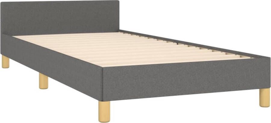 The Living Store Bedframe Donkergrijs 90 x 200 cm Verstelbaar hoofdeinde Donkergrijs Bedframe Bed Met Hoofdeinde Tweepersoons Bed Boxspring Bed Stapelbed - Foto 2
