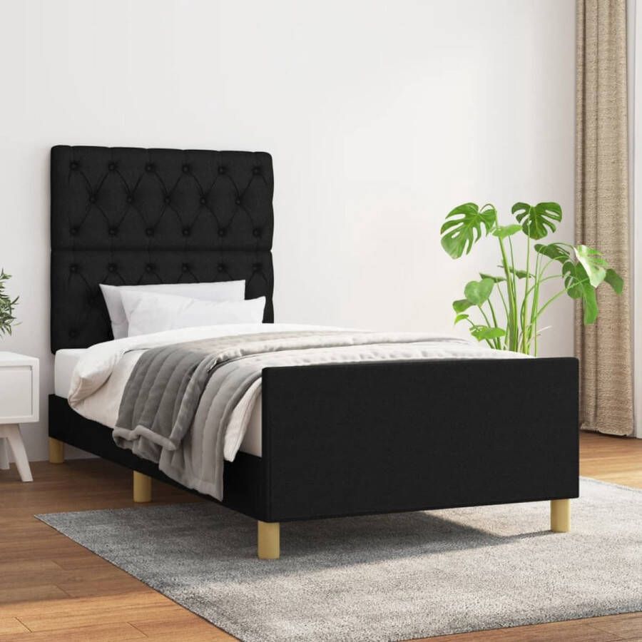 The Living Store Bedframe Duurzaam Bedframes 203 x 83 x 118 128 cm Ken- Verstelbaar Bedframe Hoofdkussen Slaapcomfort Modern Design Stoffen Bedframe