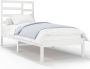 The Living Store Bedframe massief hout wit 90x200 cm Bedframe Bedframes Bed Bedbodem Ledikant Bed Frame Massief Houten Bedframe Slaapmeubel Eenpersoonsbed Bedden Bedbodems - Thumbnail 2