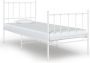 The Living Store Bedframe metaal wit 90x200 cm Bedframe Bedframes Eenpersoonsbed Eenpersoonsbedden Bed Bedden Bedombouw Bedombouwen Frame Frames Slaapmeubel - Thumbnail 2