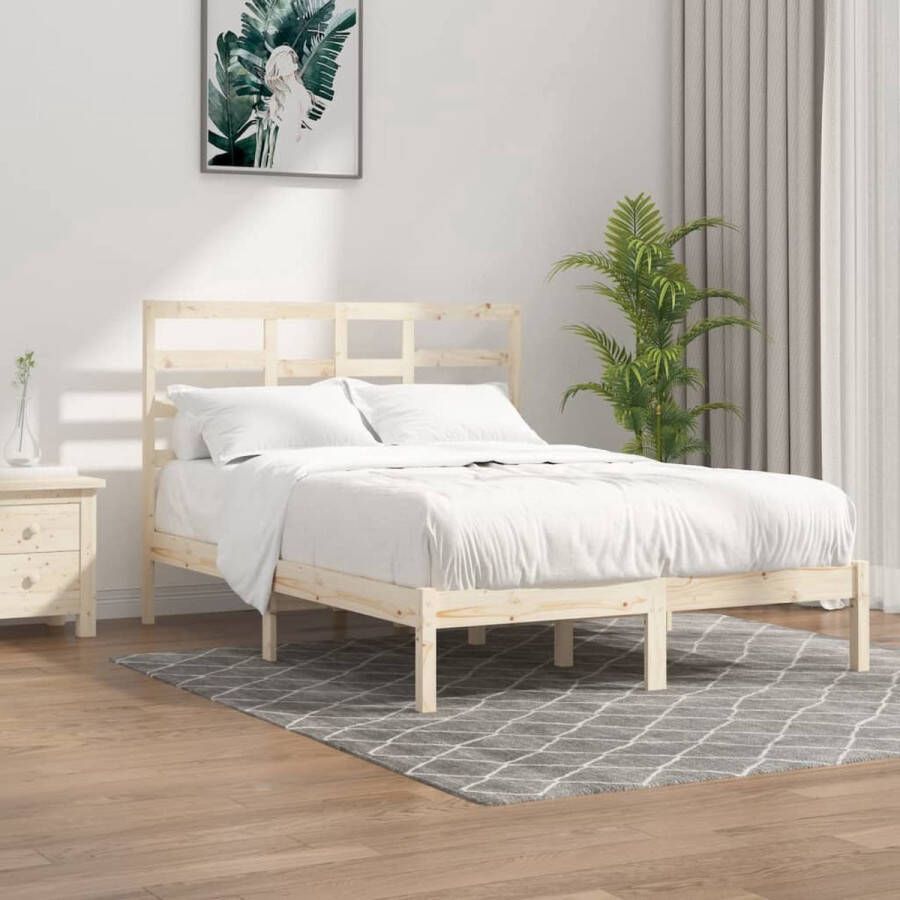 The Living Store Bedframe zonder matras massief hout 140x200 cm Houten Bedframe Grenenhout Bed Bedframe 140x200 Modern Bedframe Stapelbare Bedbodems